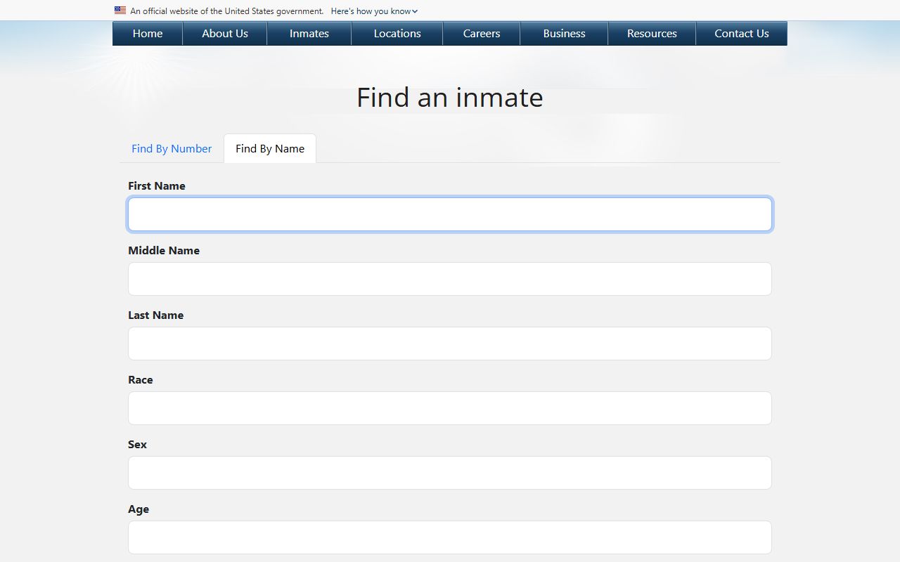 Monona County jail mugshots federal BOP by-name search fields