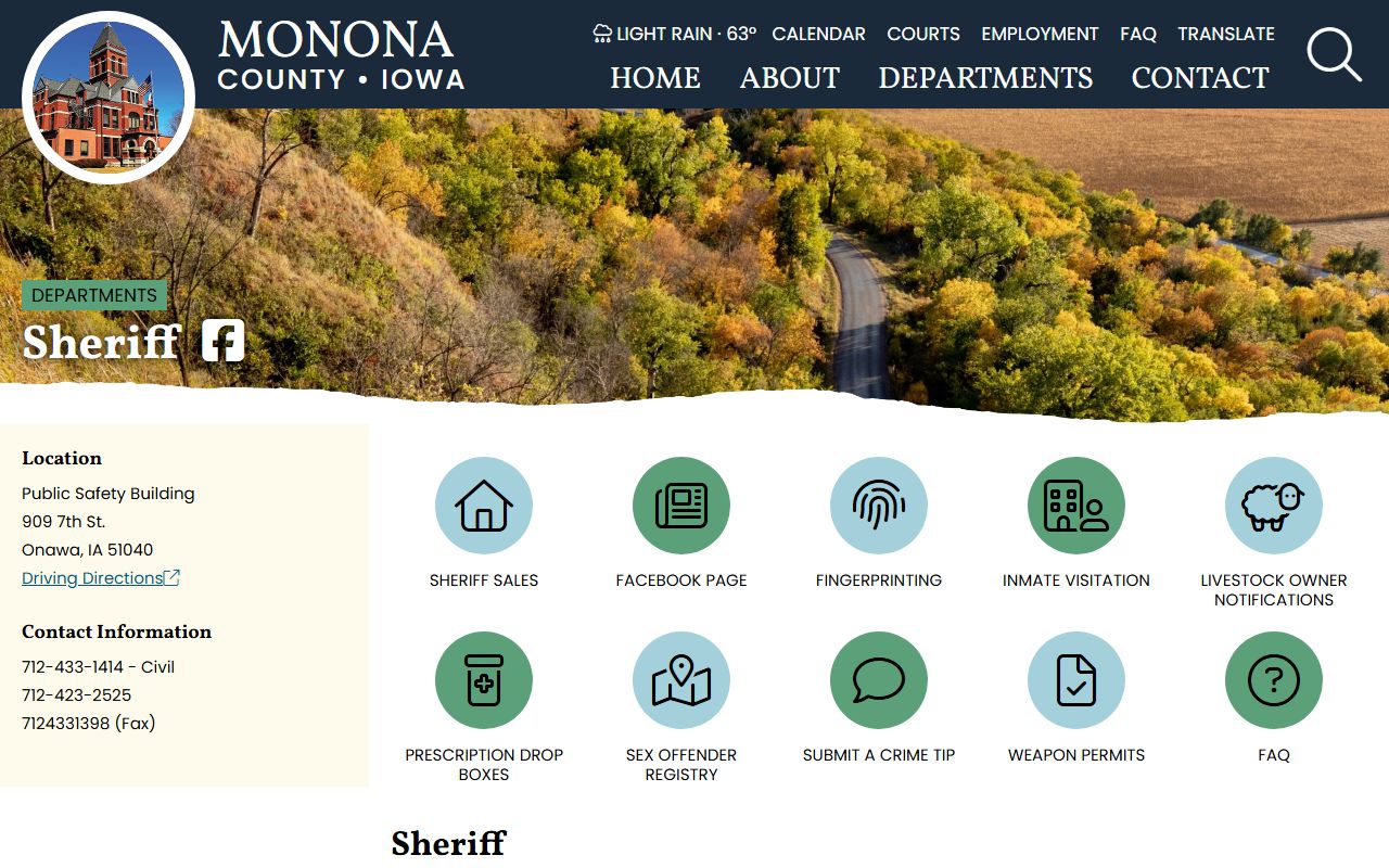 Monona County Jail inmate population sheriff office source
